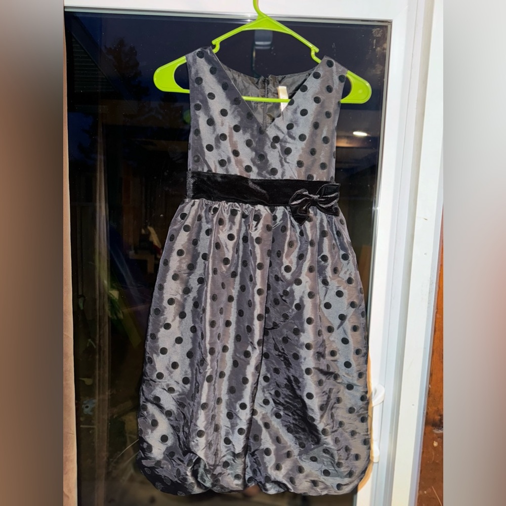 Cherokee girls black polkadot dress